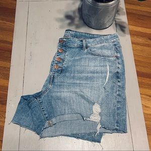 Maurices High-Rise Distressed Jean Shorts - 18